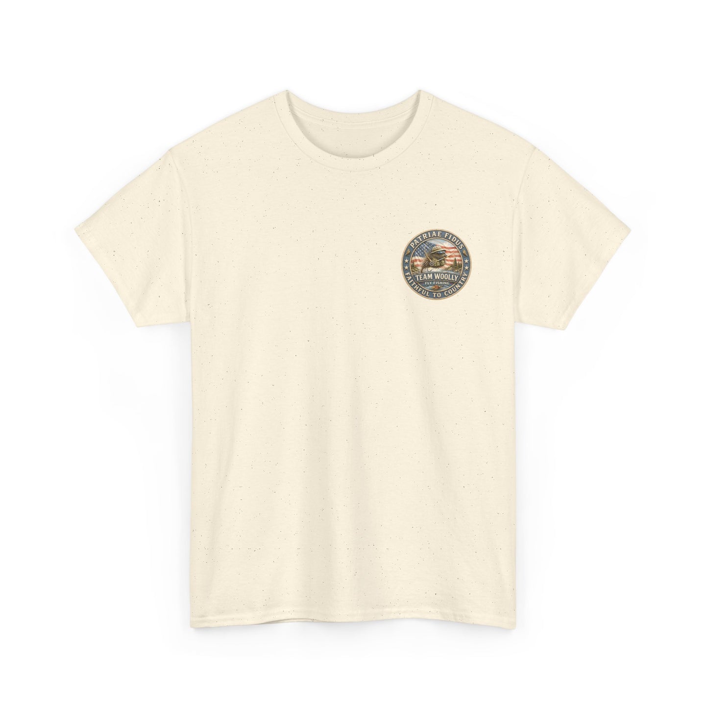“Fish Hard Live Free” T-Shirt — Tarpon Patriae Fidus Outdoors American Flag Design