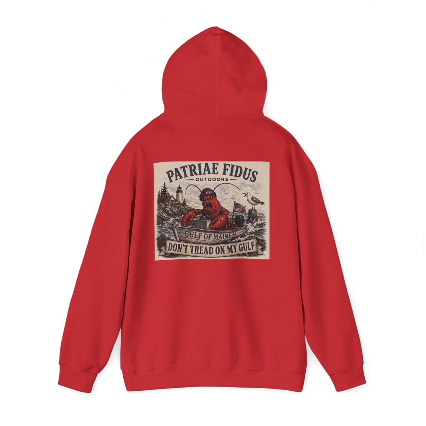 "Patriae Fidus" Don’t Tread on My Gulf - Gulf Of Maine Lobster/Boat Graphic Hoodie