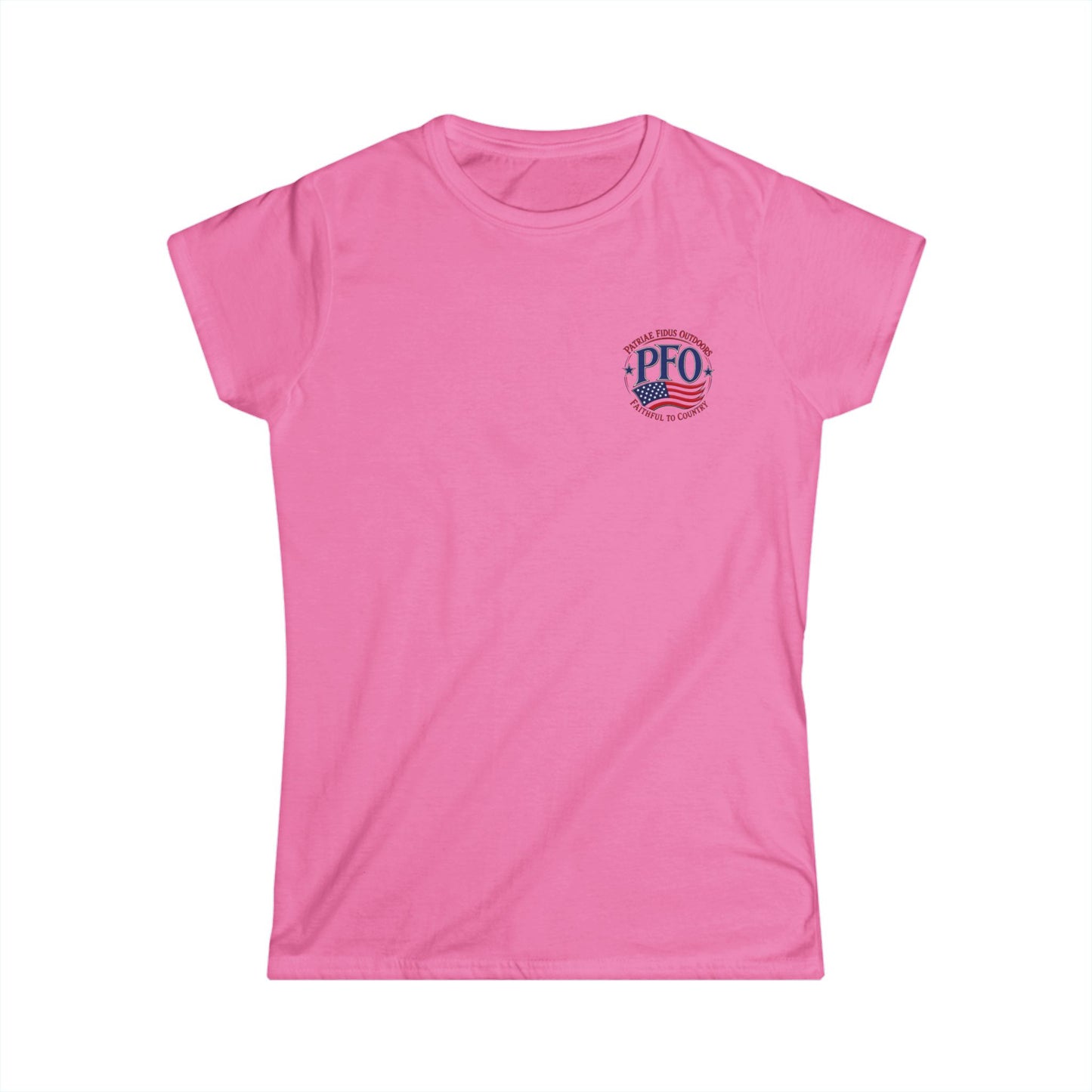 PFO Logo Women's Tee — Patriotic American Flag Graphic T-Shirt