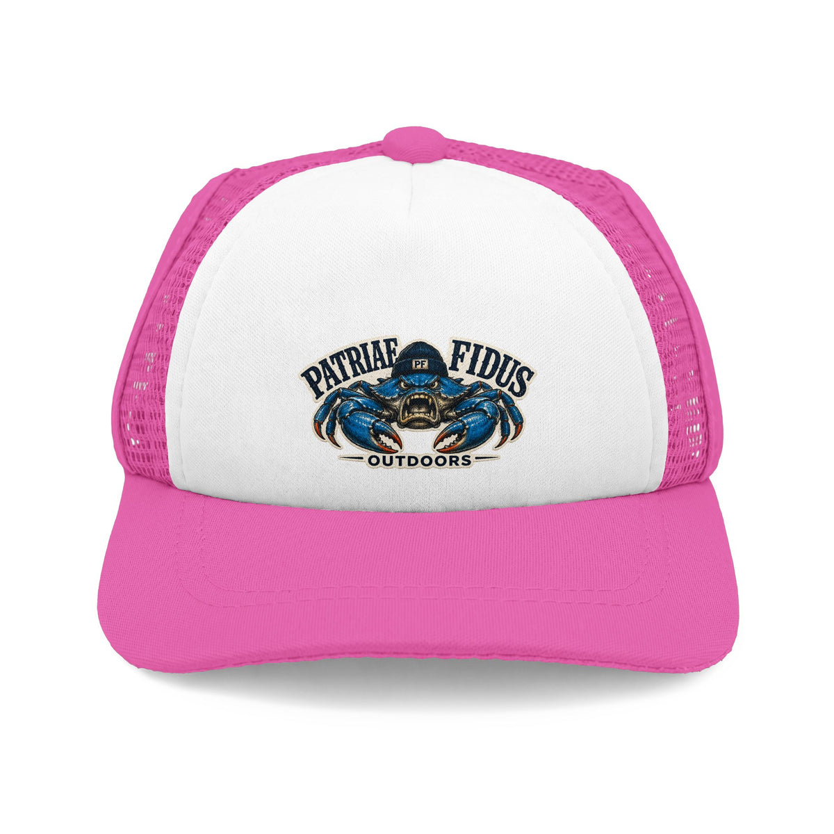 Trucker Hat — 'Patriae Fidüs Outdoors' Blue Crab Foam Front Cap