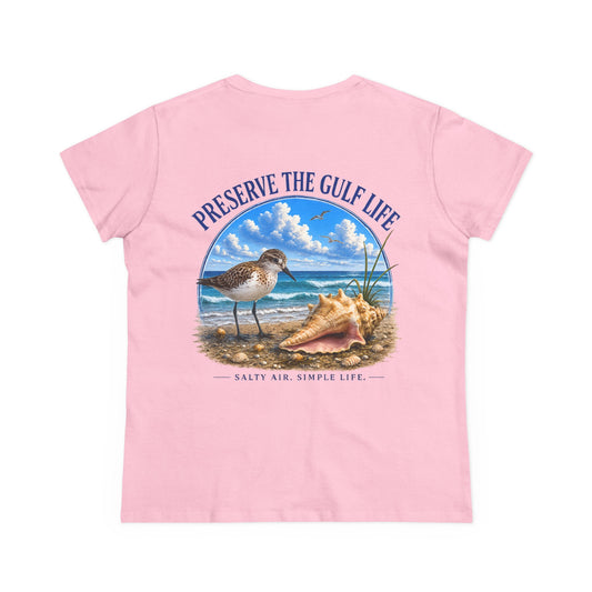 Preserve the Gulf Life T-Shirt — Beach Shorebird & Conch Conservation Tee