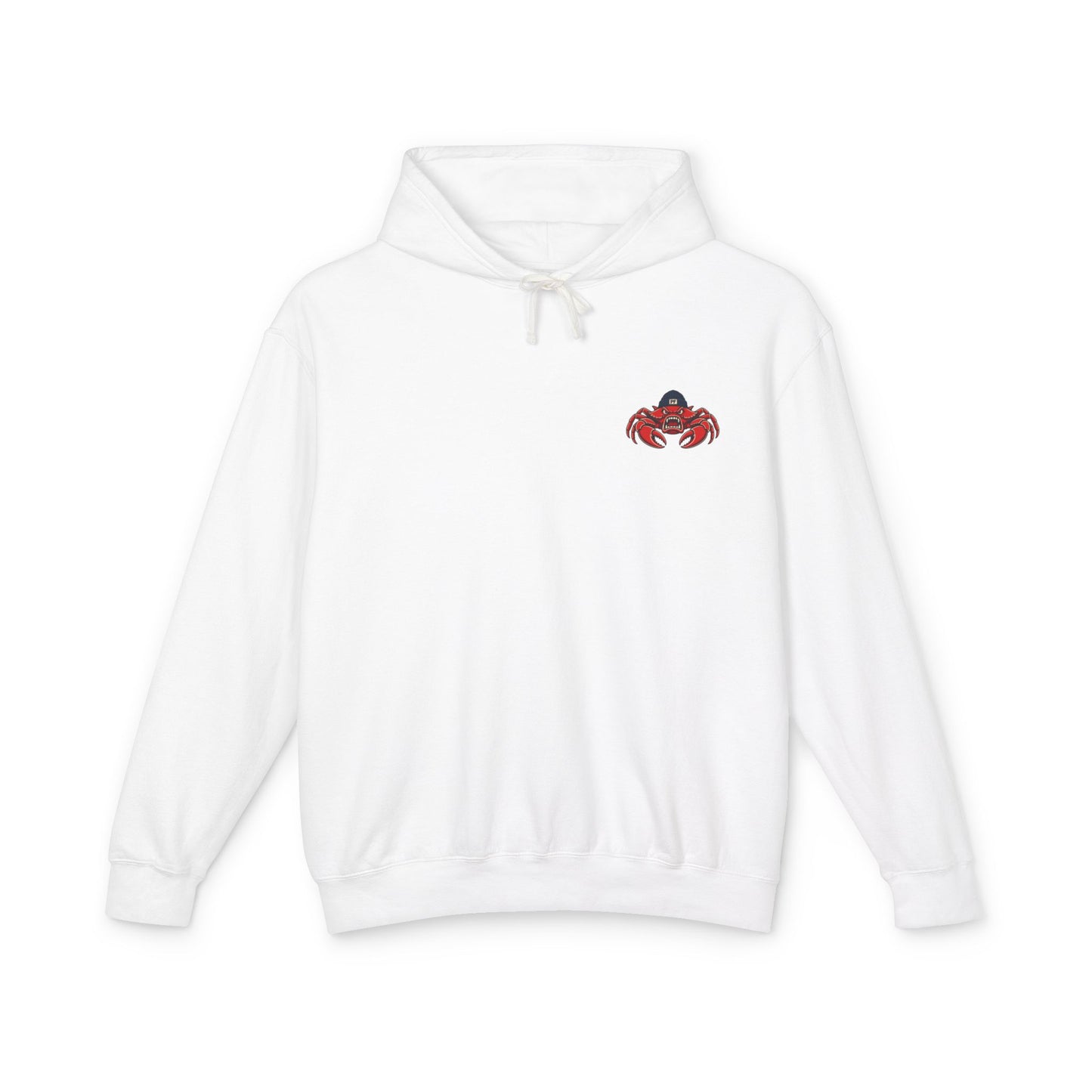 Patriae Fidus Outdoors Crab Logo Hoodie — Coastal Fishing Graphic Sweatshirt