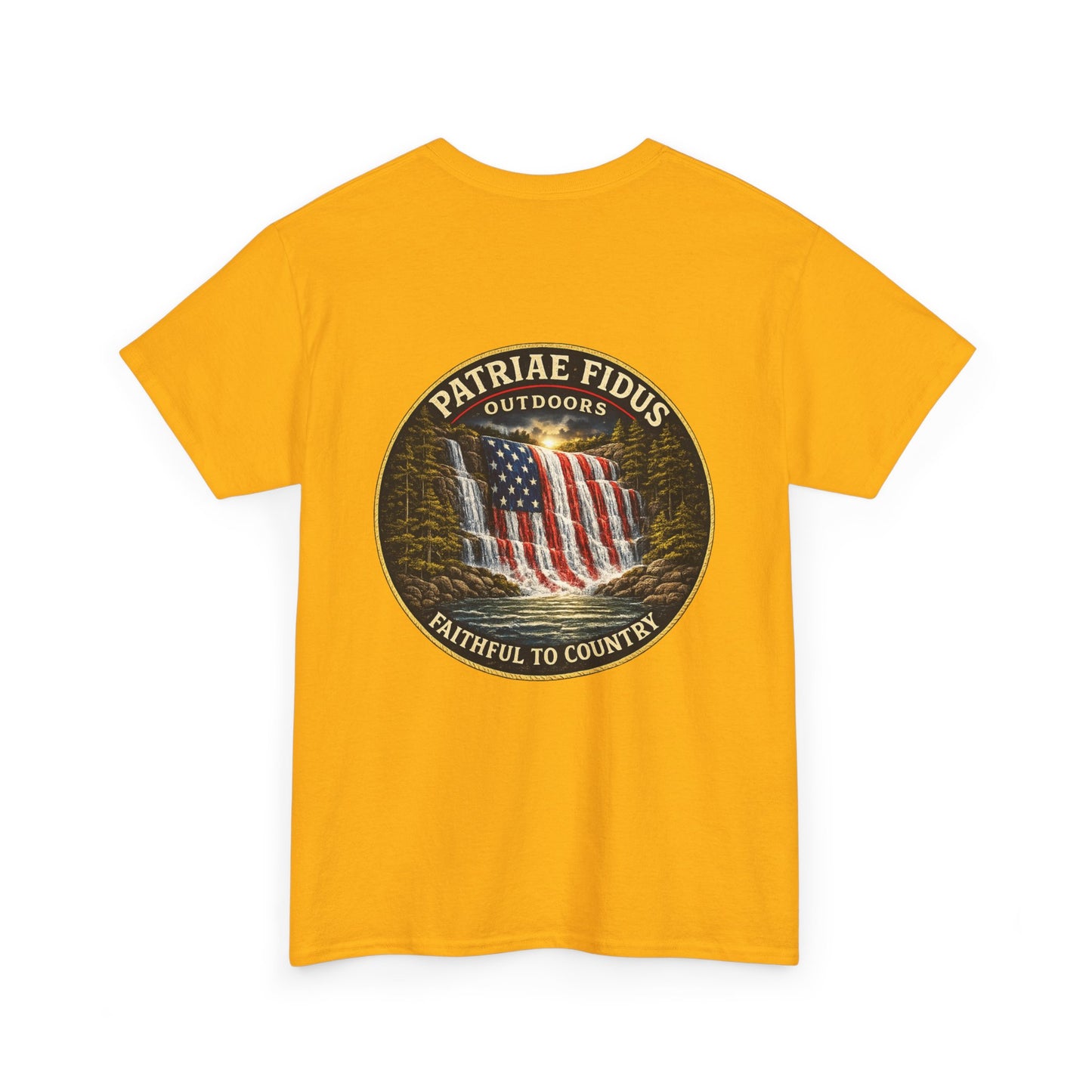 Patriae Fidus Outdoors T-Shirt — 'Faithful to Country' American Flag Tee