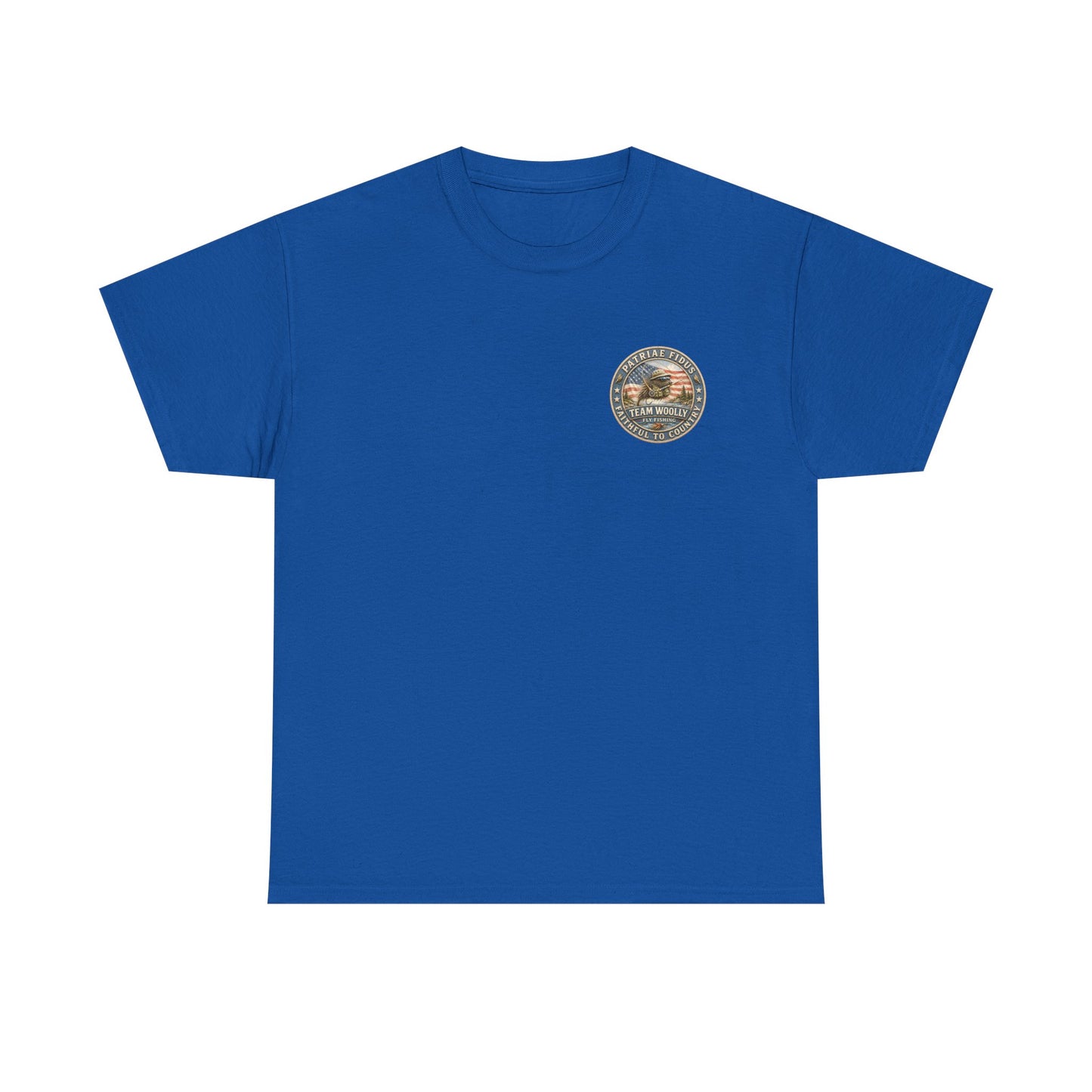 “Fish Hard Live Free” T-Shirt — Tarpon Patriae Fidus Outdoors American Flag Design