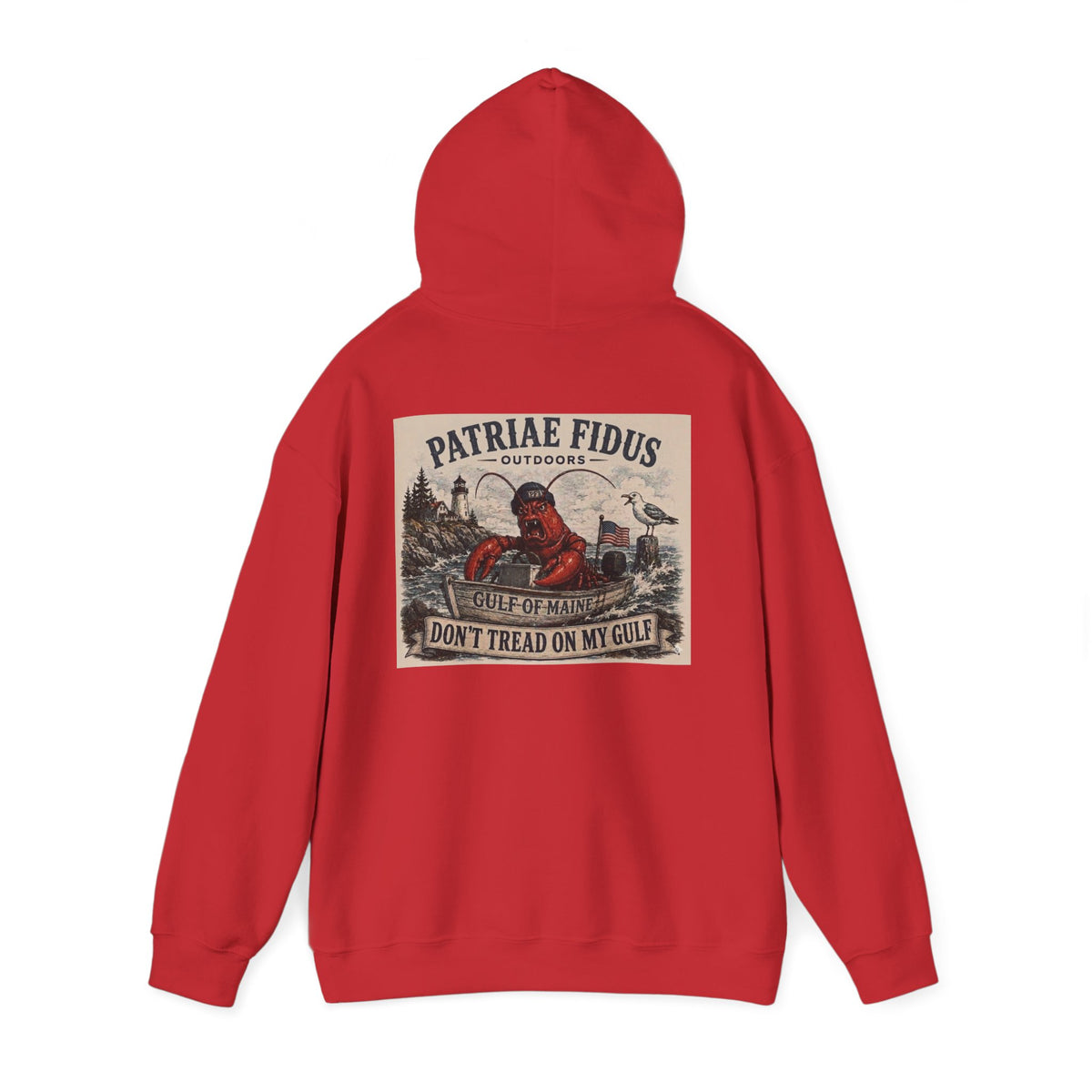 "Patriar Fidus" Don’t Tread on My Gulf - Gulf Of Maine Lobster/Boat Graphic Hoodie