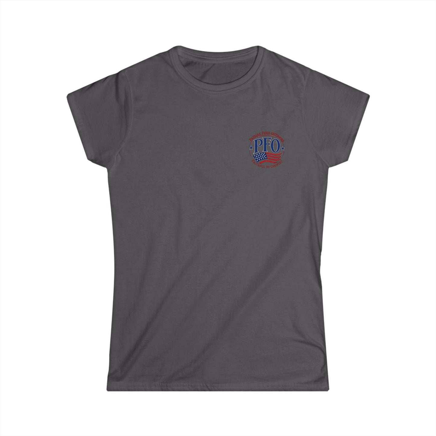 PFO Logo Women's Tee — Patriotic American Flag Graphic T-Shirt