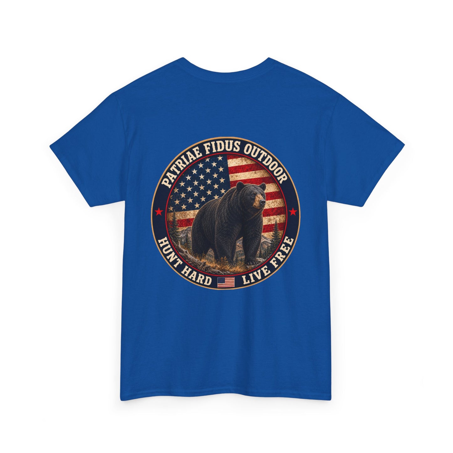 Patriae Fidus Outdoor Bear T-Shirt – American Flag Hunting Graphic Tee