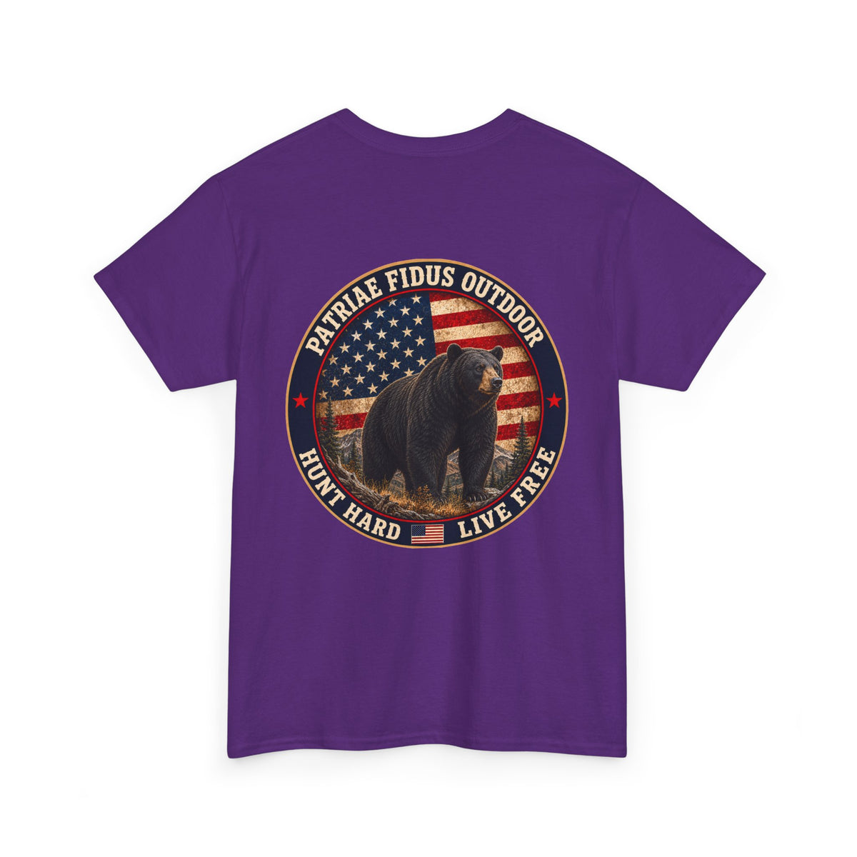 Patriae Fidus Outdoor Bear T-Shirt – American Flag Hunting Graphic Tee