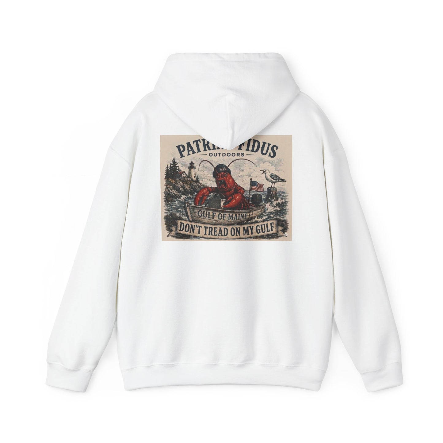 "Patriae Fidus" Don’t Tread on My Gulf - Gulf Of Maine Lobster/Boat Graphic Hoodie