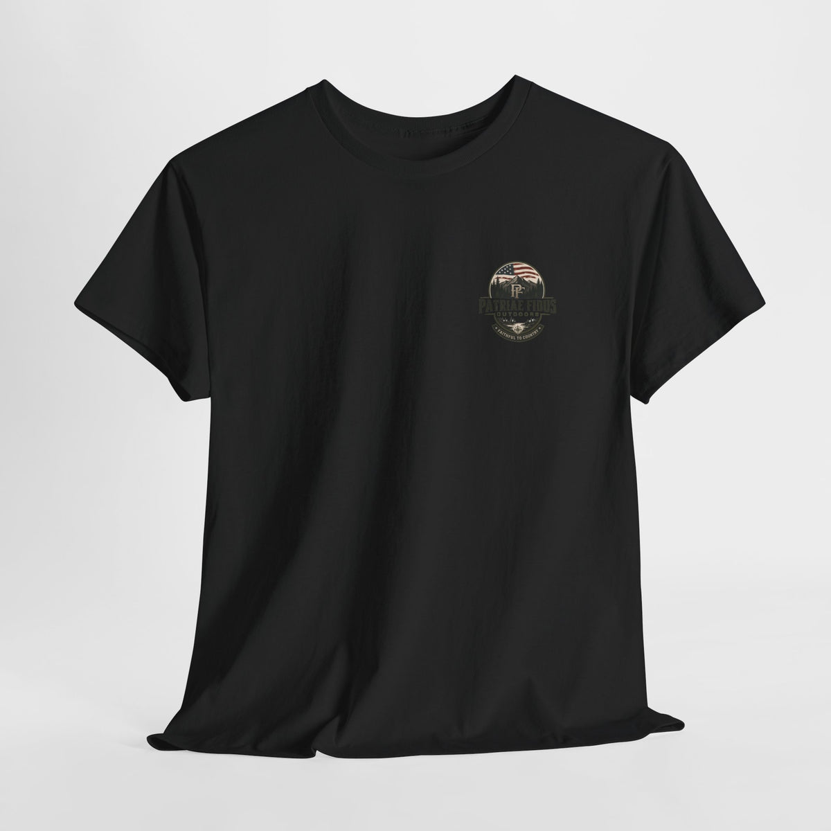 Patriae Fidus Outdoors T-Shirt — 'Faithful to Country' American Flag Tee