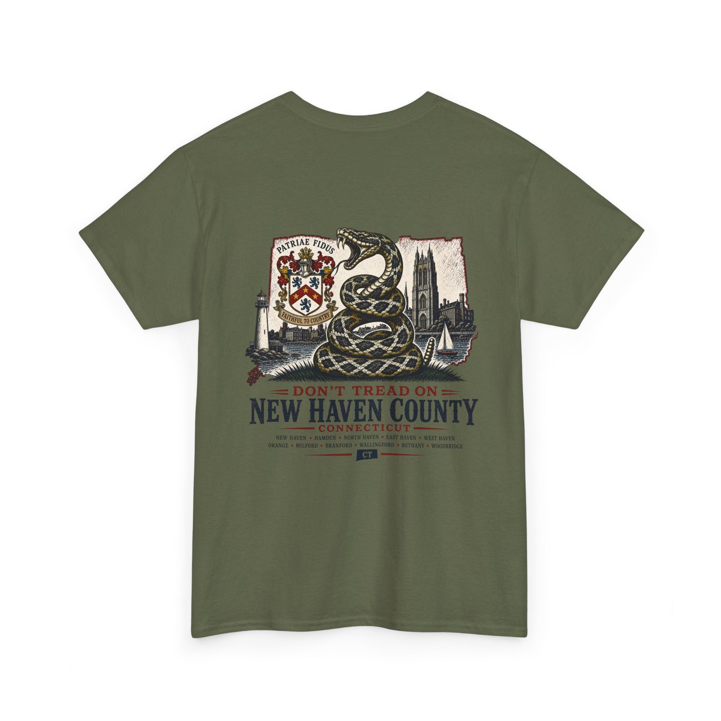 New Haven County "Don’t Tread On Me" Tee — Connecticut Pride Graphic T-Shirt