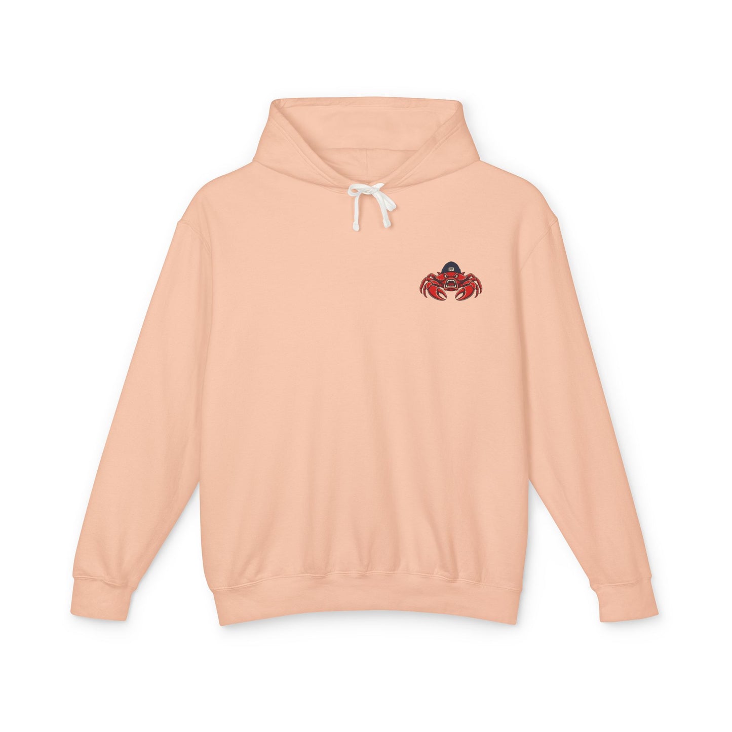 Patriae Fidus Outdoors Crab Logo Hoodie — Coastal Fishing Graphic Sweatshirt