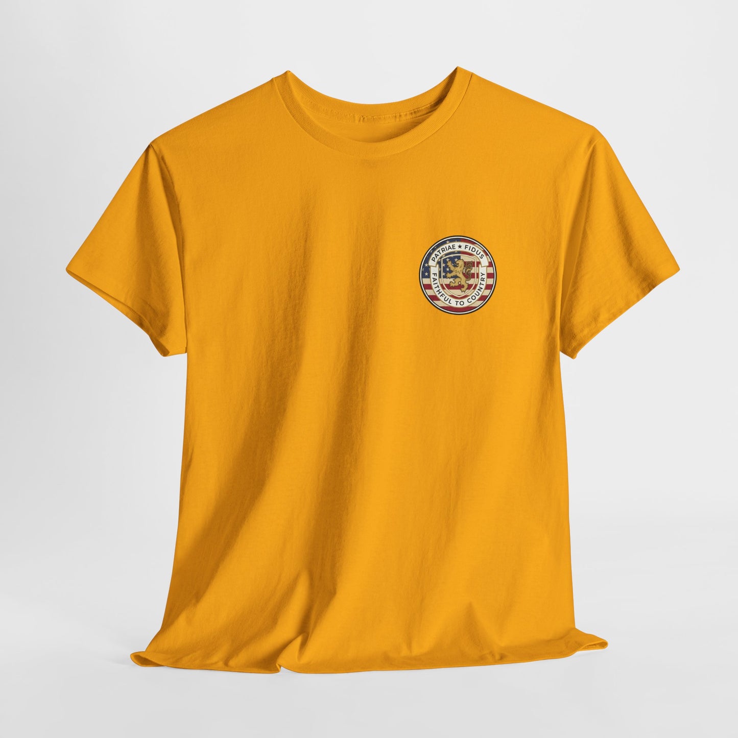 Patriae Fidus Outdoors Tee — Faithful to Country American Flag Eagle T‑Shirt