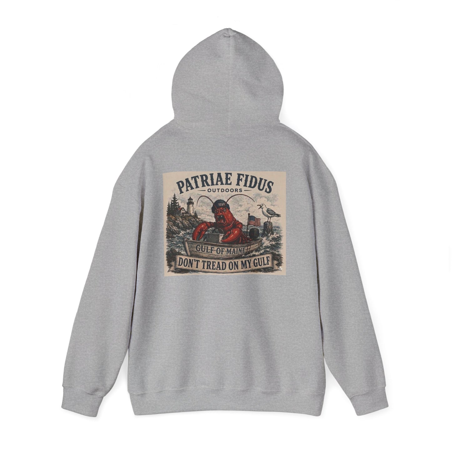 "Patriae Fidus" Don’t Tread on My Gulf - Gulf Of Maine Lobster/Boat Graphic Hoodie