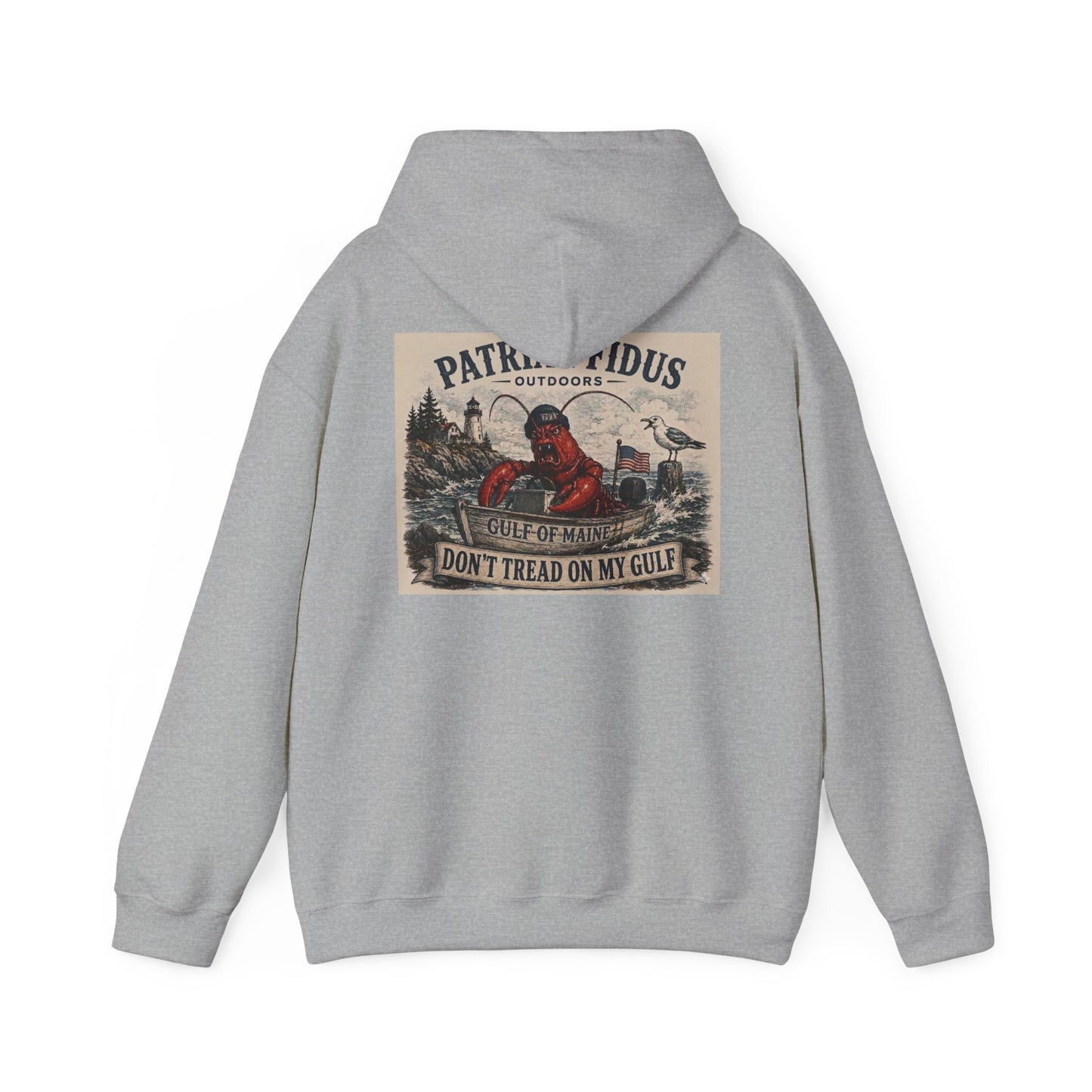 "Patriae Fidus" Don’t Tread on My Gulf - Gulf Of Maine Lobster/Boat Graphic Hoodie