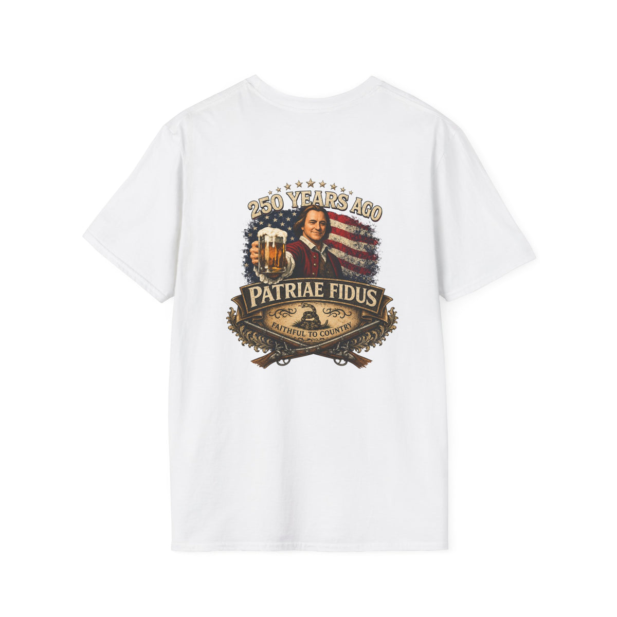 Patriotic Lion Crest T-Shirt — Faithful to Country Retro US Flag Tee