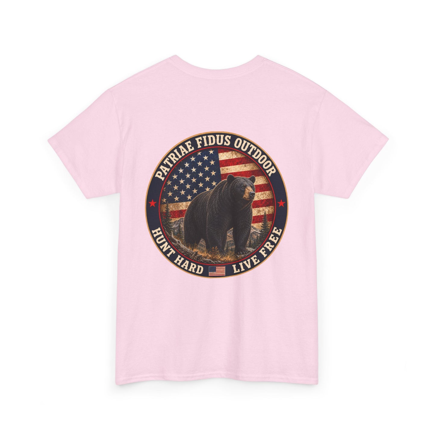 Patriae Fidus Outdoor Bear T-Shirt – American Flag Hunting Graphic Tee