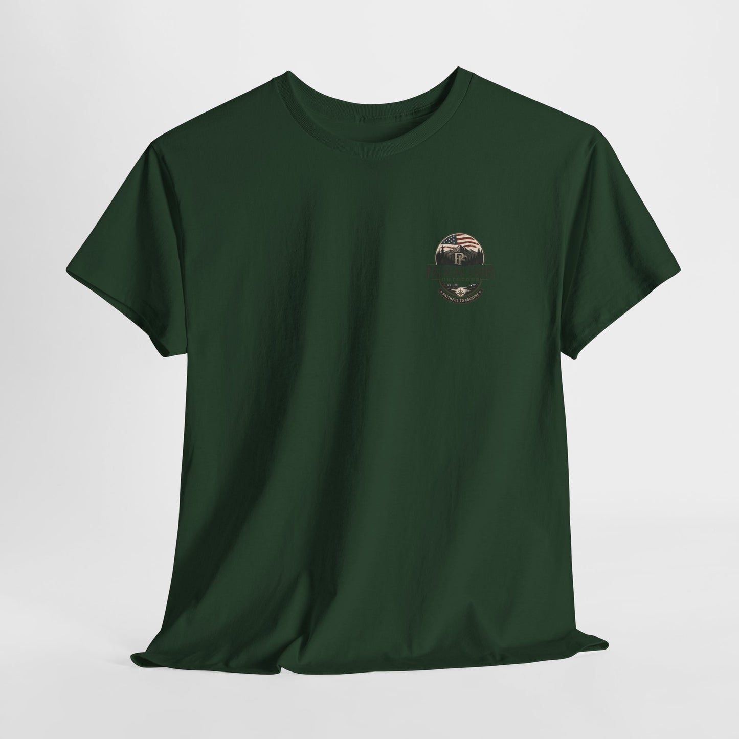 Patriae Fidus Outdoors T-Shirt — 'Faithful to Country' American Flag Tee