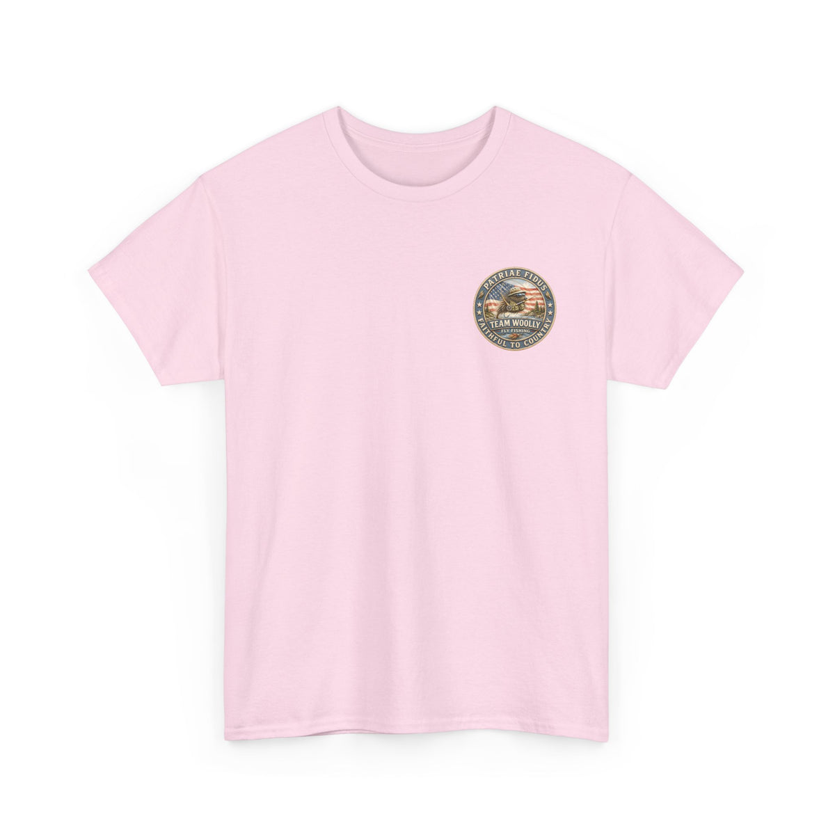 Fishing T‑Shirt — Patriæ Fidus Outdoors “Fish Hard Live Free” American Flag Tee