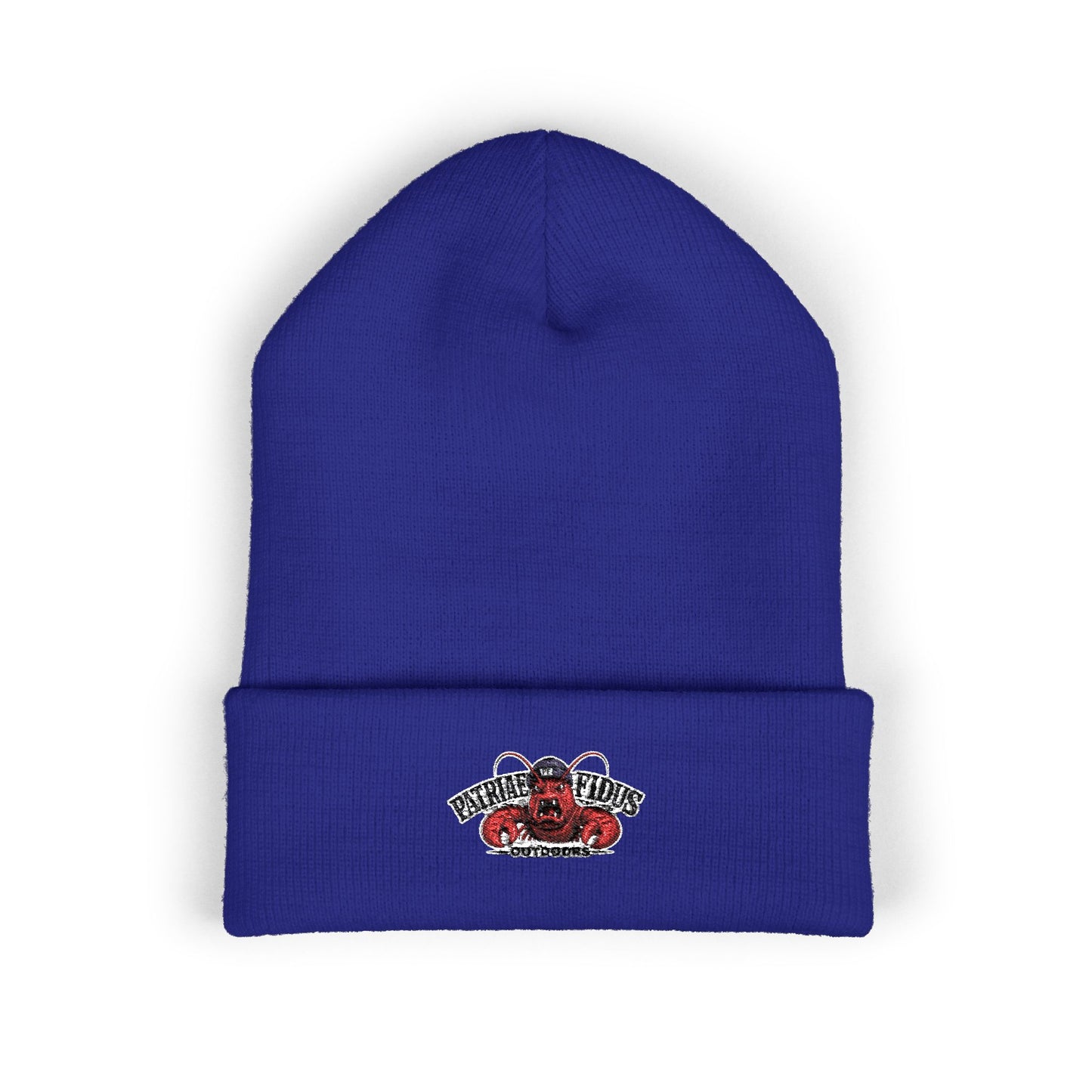 Embroidered Vintage Floral Crab Beanie — "Pirate Girls" Cuffed Knit Hat