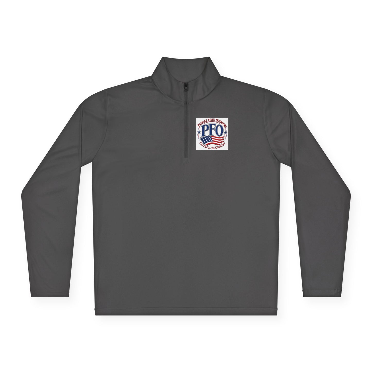 Quarter-Zip Pullover — “Patriae Fidus Outdoors” American Flag Logo