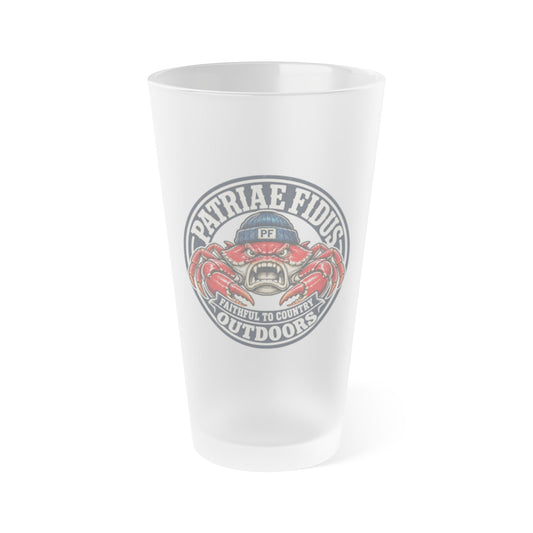 Frosted Pint Glass 16oz — Outdoor Crab Logo Beer Glass