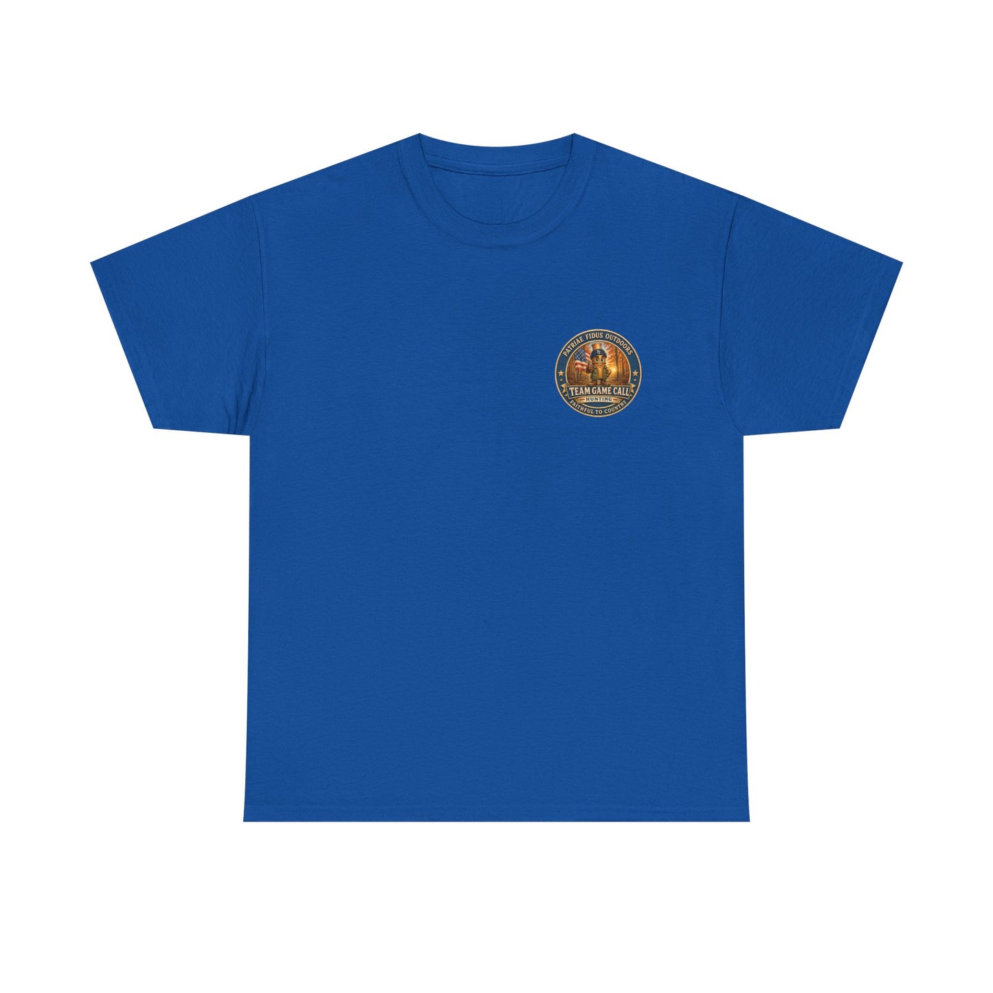 Hunting T-Shirt — Patriæ Fidus Outdoor 'Hunt Hard Live Free' American Flag Elk Tee