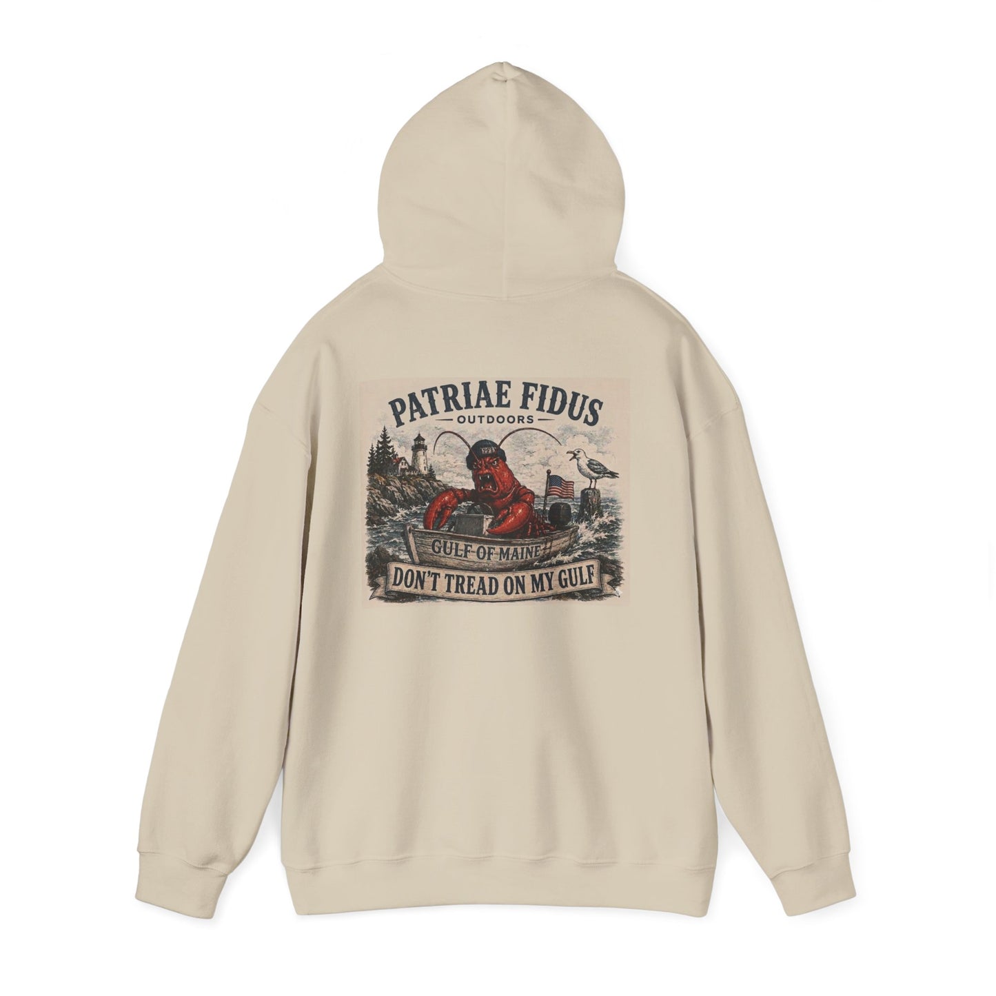 "Patriae Fidus" Don’t Tread on My Gulf - Gulf Of Maine Lobster/Boat Graphic Hoodie