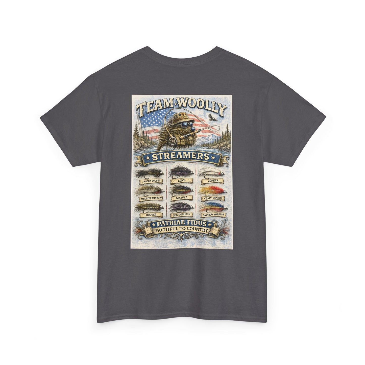 Team Woolly Streamers Fishing T-Shirt — Fly Fishing Lures Graphic Tee