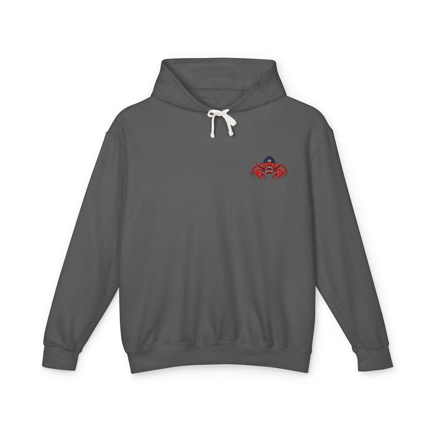 Patriae Fidus Outdoors Crab Logo Hoodie — Coastal Fishing Graphic Sweatshirt