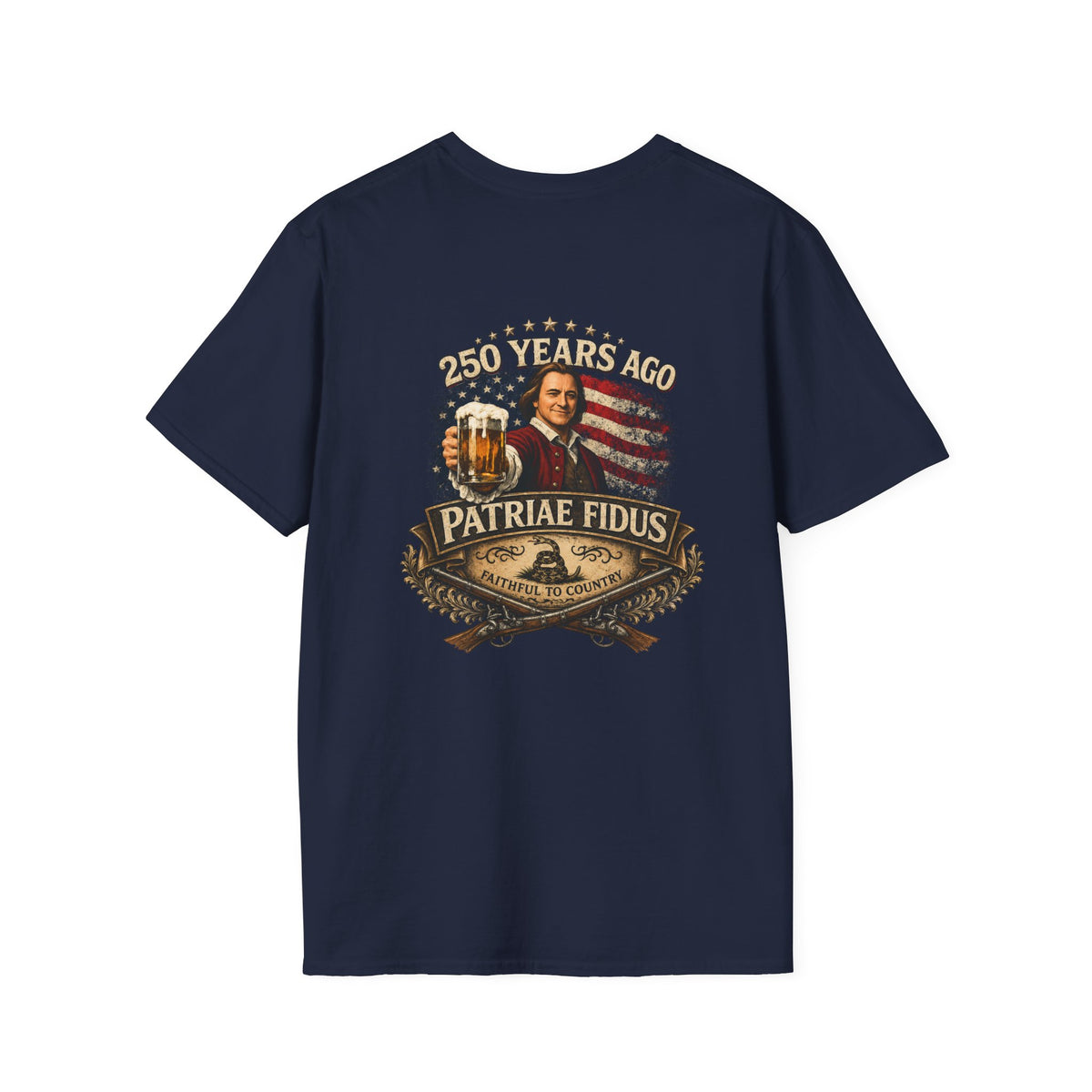 Patriotic Lion Crest T-Shirt — Faithful to Country Retro US Flag Tee