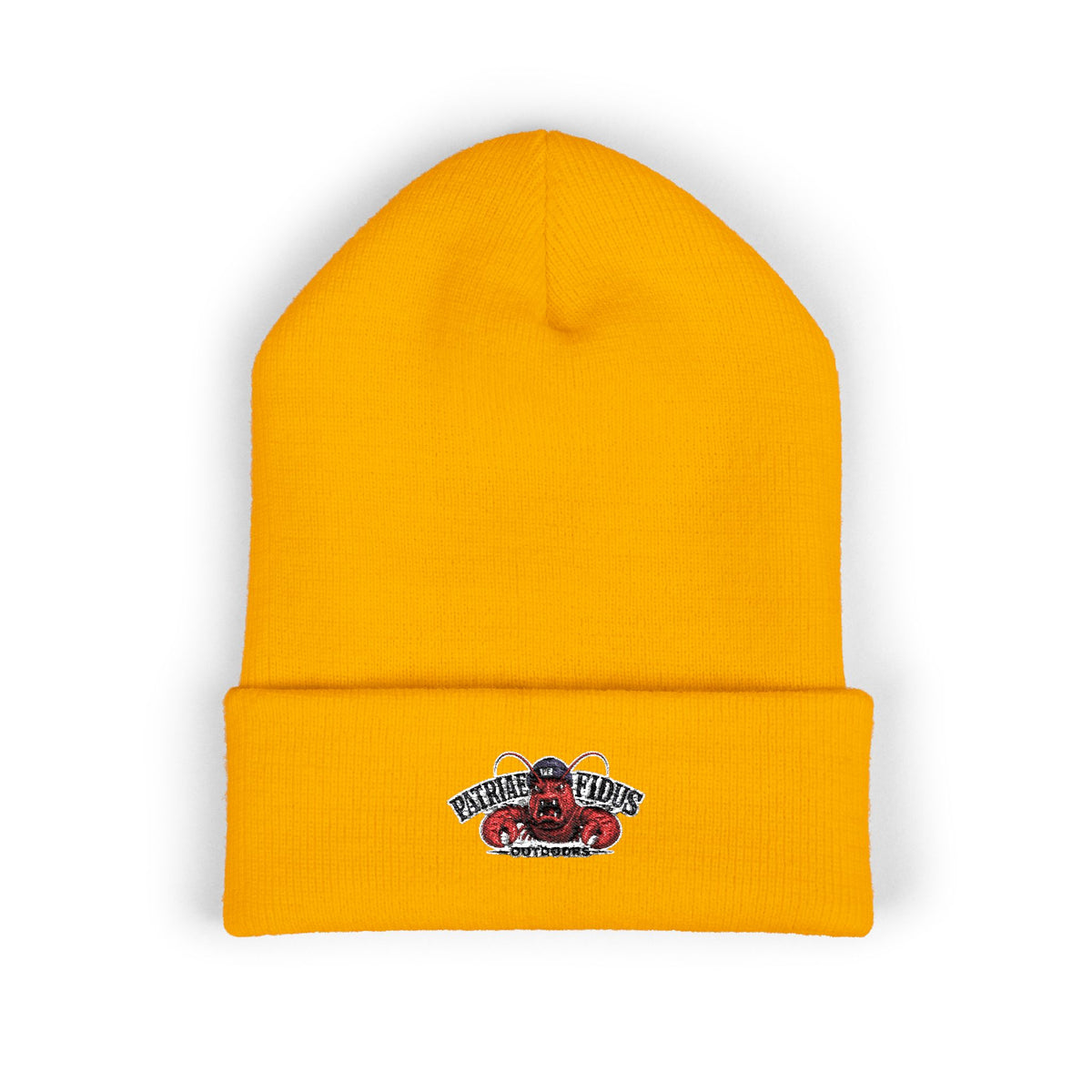 Embroidered Vintage Floral Crab Beanie — "Pirate Girls" Cuffed Knit Hat