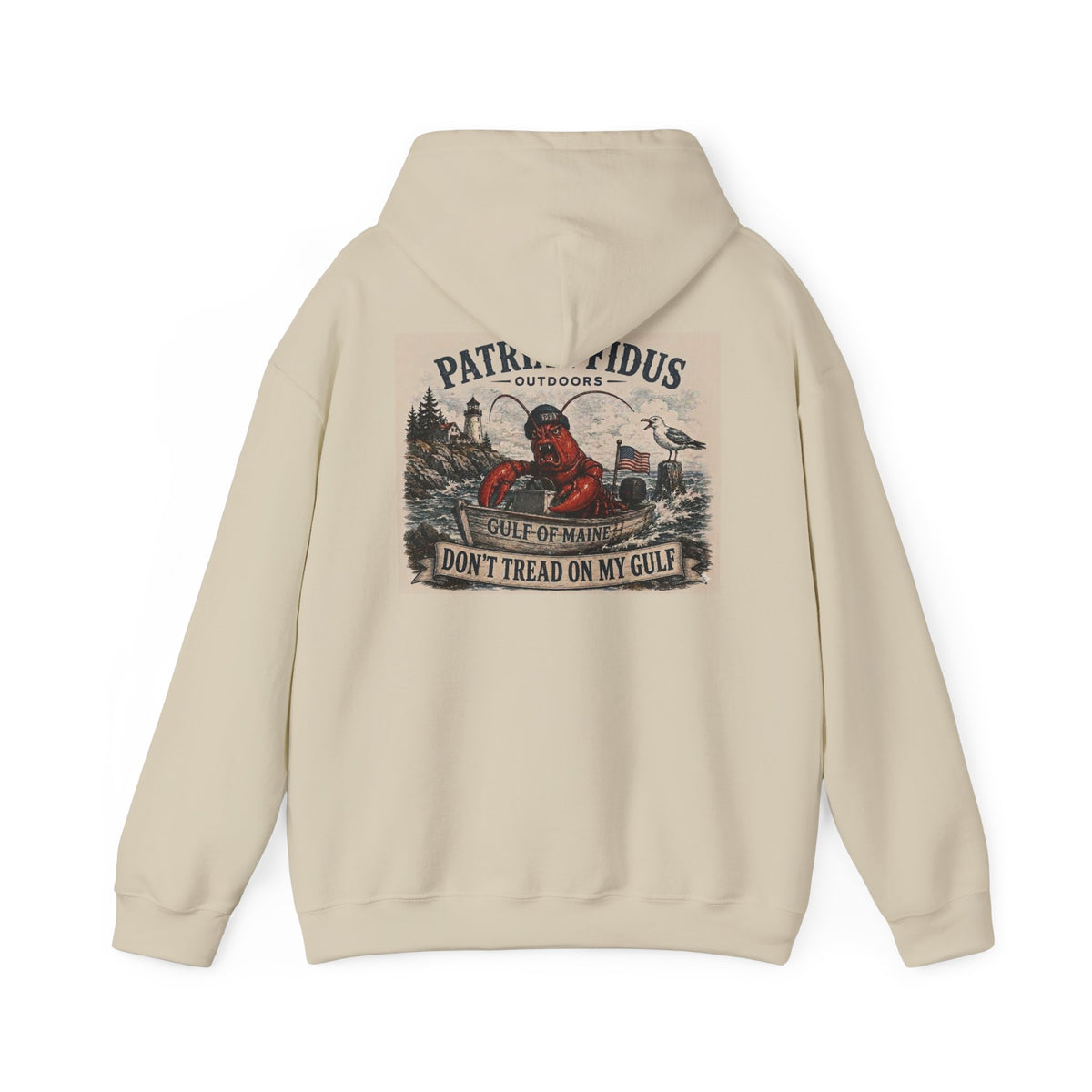 "Patriar Fidus" Don’t Tread on My Gulf - Gulf Of Maine Lobster/Boat Graphic Hoodie