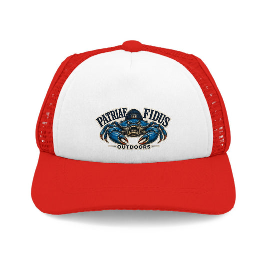 Trucker Hat — 'Patriae Fidüs Outdoors' Blue Crab Foam Front Cap