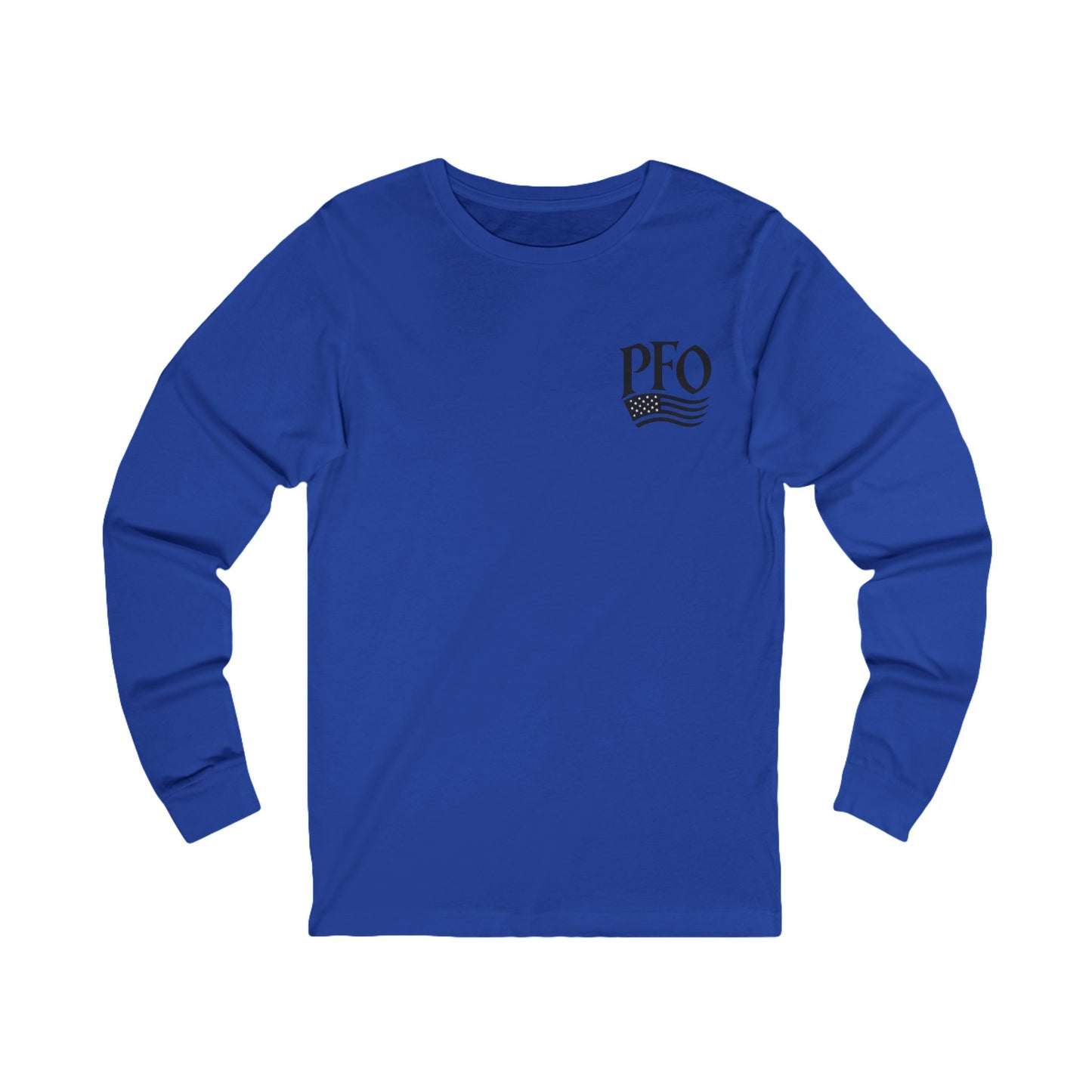 PFO Patriæ Fidūs Outdoors Long Sleeve Tee — American Flag Emblem