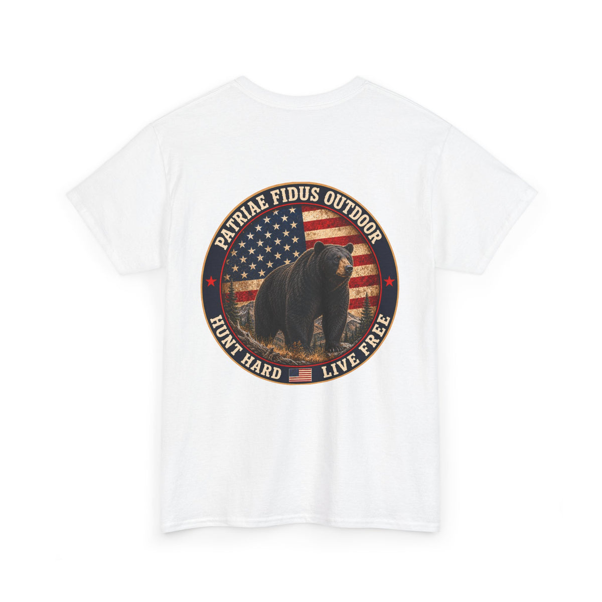 Patriae Fidus Outdoor Bear T-Shirt – American Flag Hunting Graphic Tee