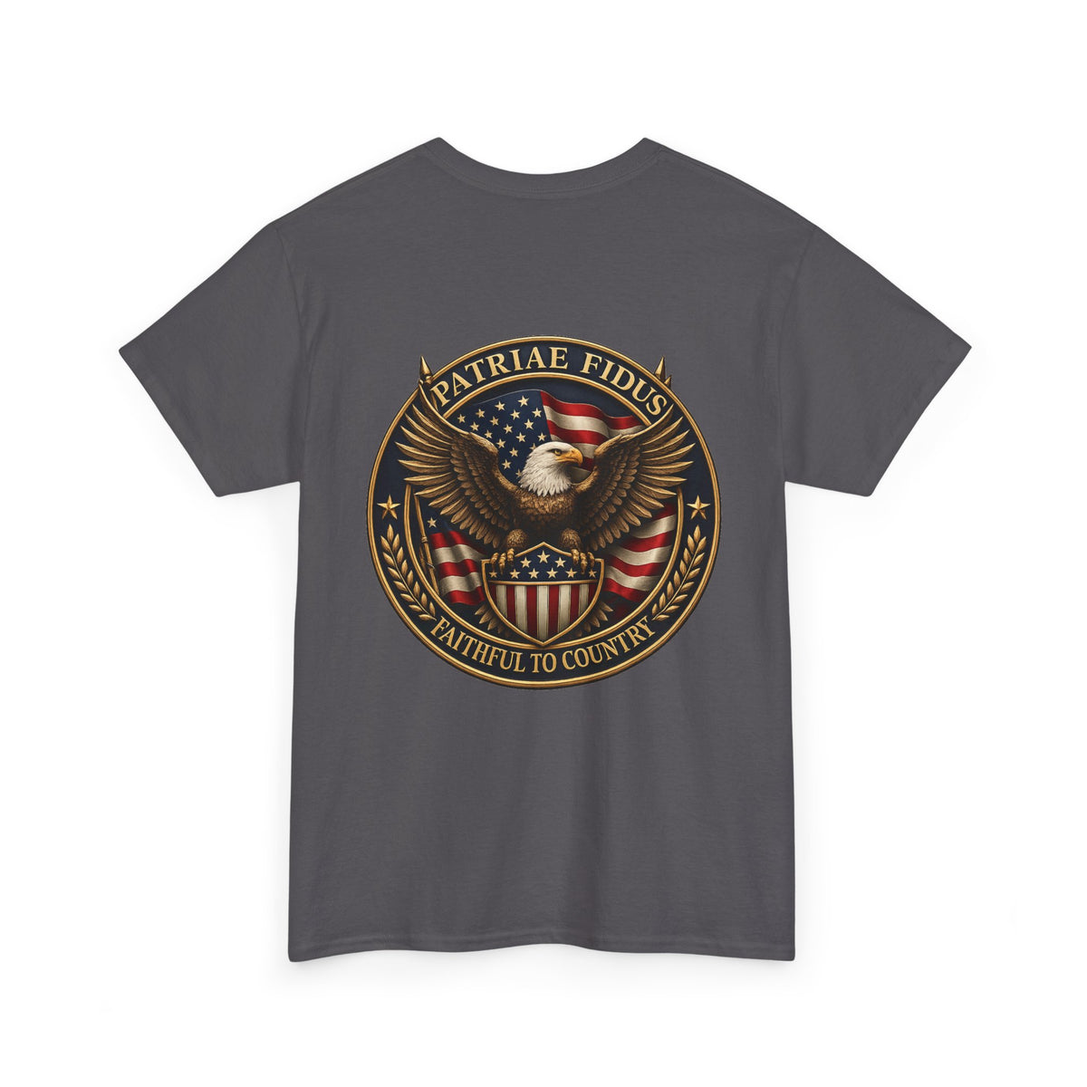Patriotic "Patriae Fidis" American Flag - Eagle Graphic  T‑Shirt