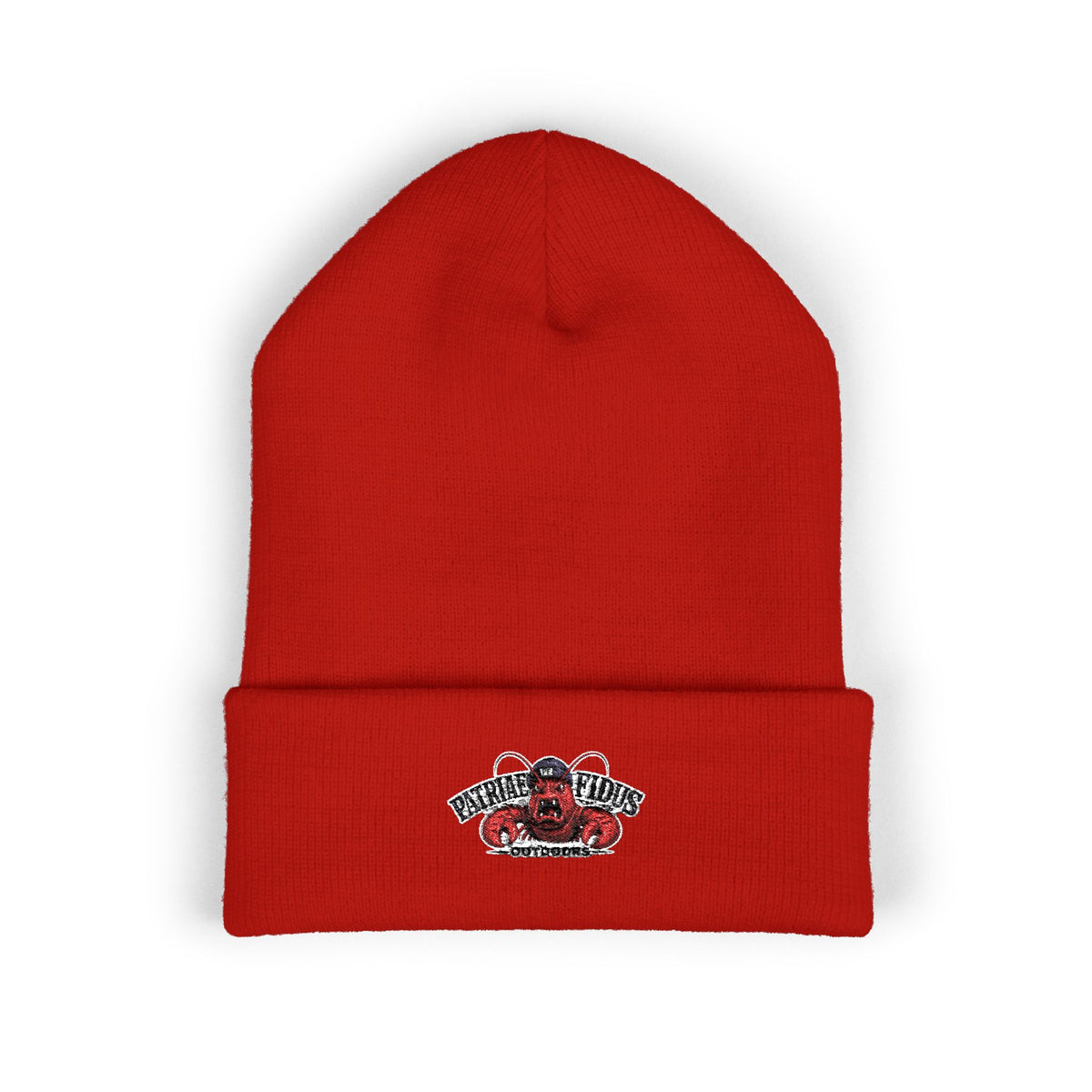 Embroidered Vintage Floral Crab Beanie — "Pirate Girls" Cuffed Knit Hat