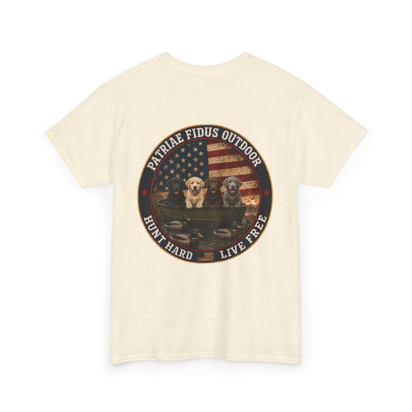 Hunting Dogs T-Shirt — Patriæ Fidus Outdoor "Hunt Hard Live Free" Graphic Tee