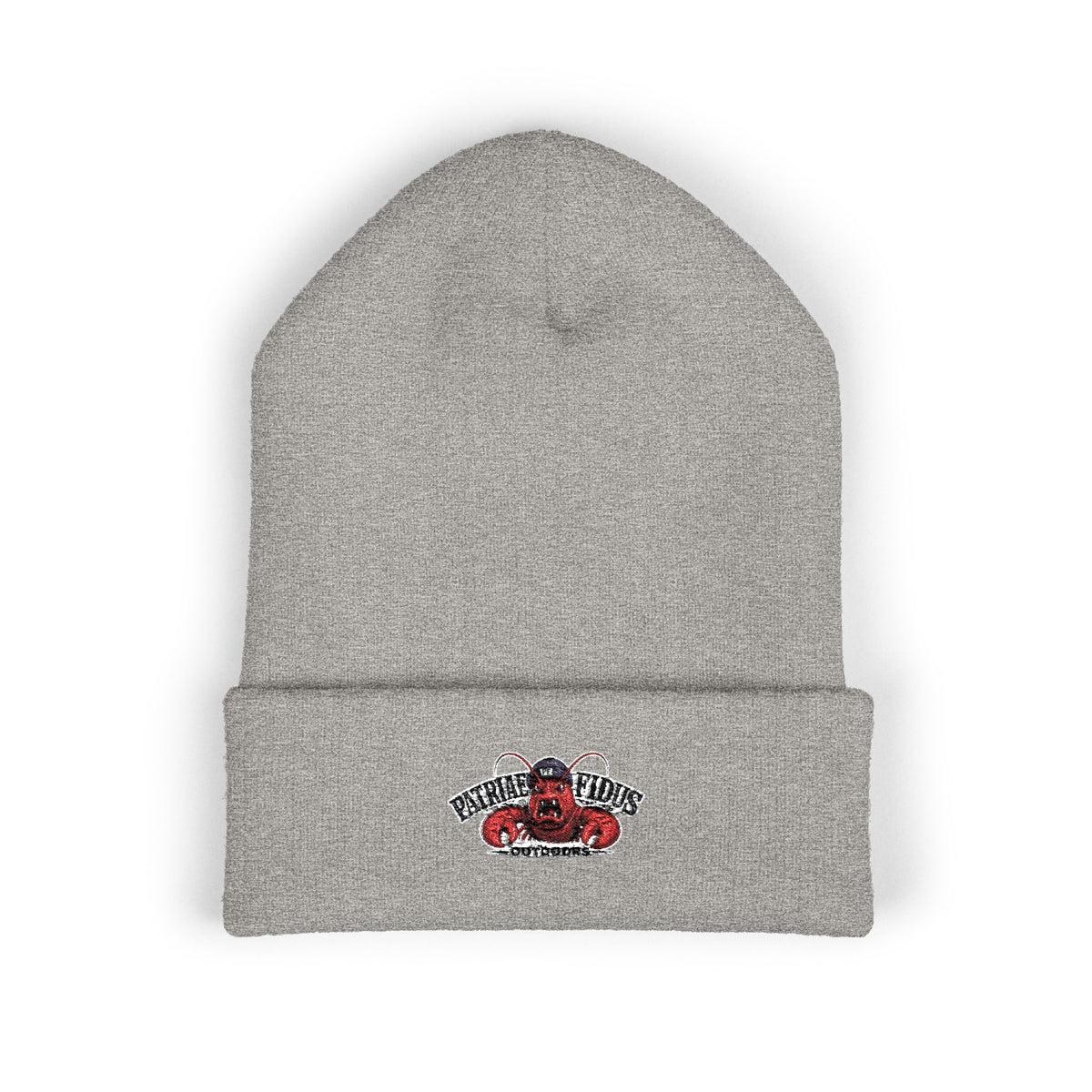 Embroidered Vintage Floral Crab Beanie — "Pirate Girls" Cuffed Knit Hat