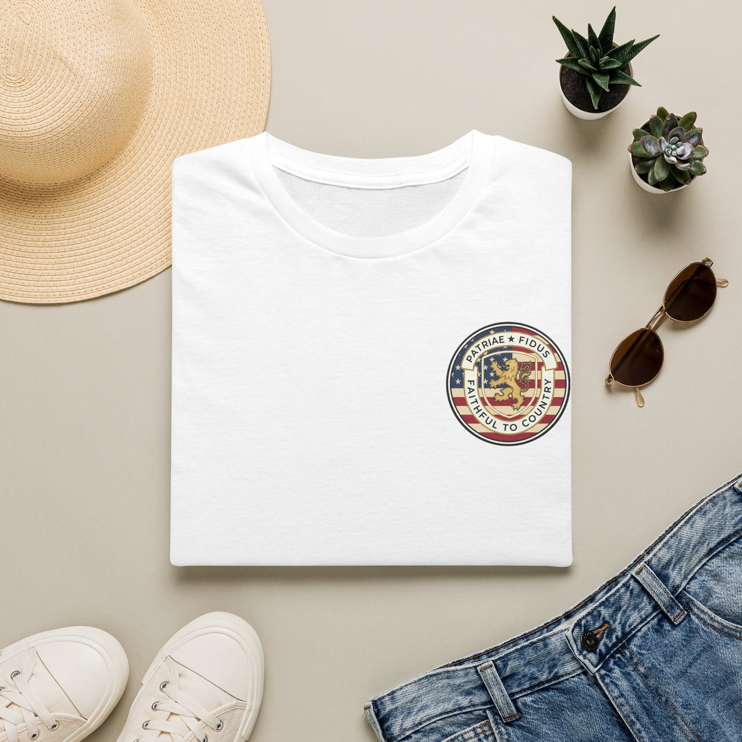 Patriae Fidus Patriotic American Flag Gadsden Patch T-Shirt