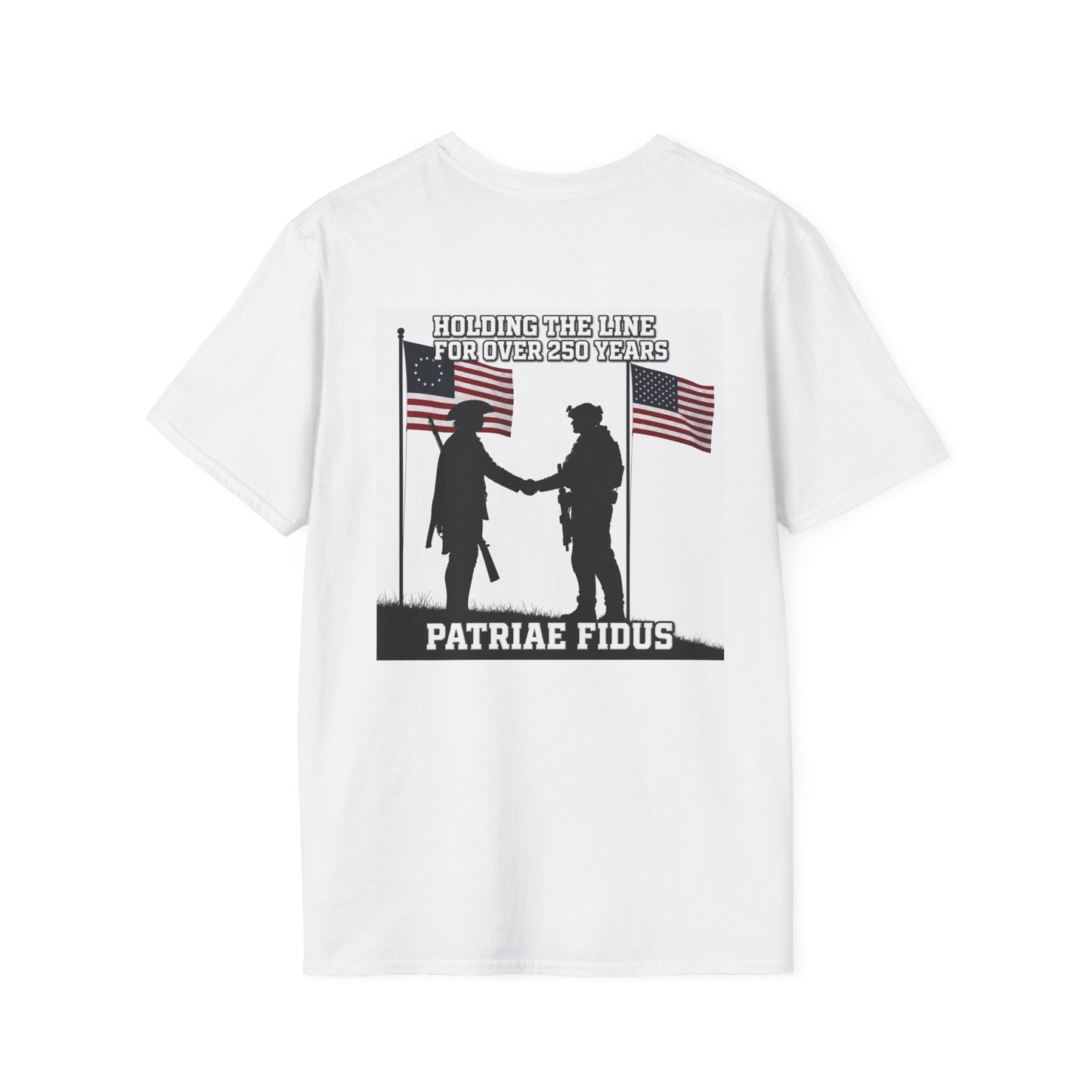 Veteran T-Shirt - "Holding the Line for Over 250 Years" Patriæ Fidus American Flag Tribute