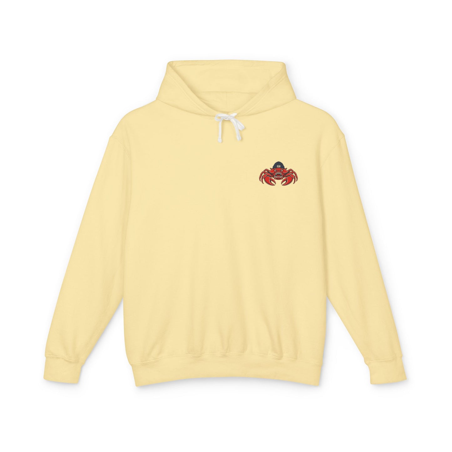 Patriae Fidus Outdoors Crab Logo Hoodie — Coastal Fishing Graphic Sweatshirt