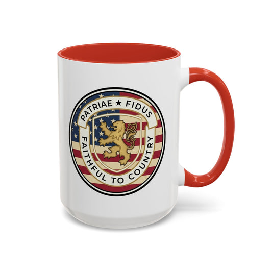 Flag Crest Coffee Mug — "Patriae Fidus: Faithful to Country"
