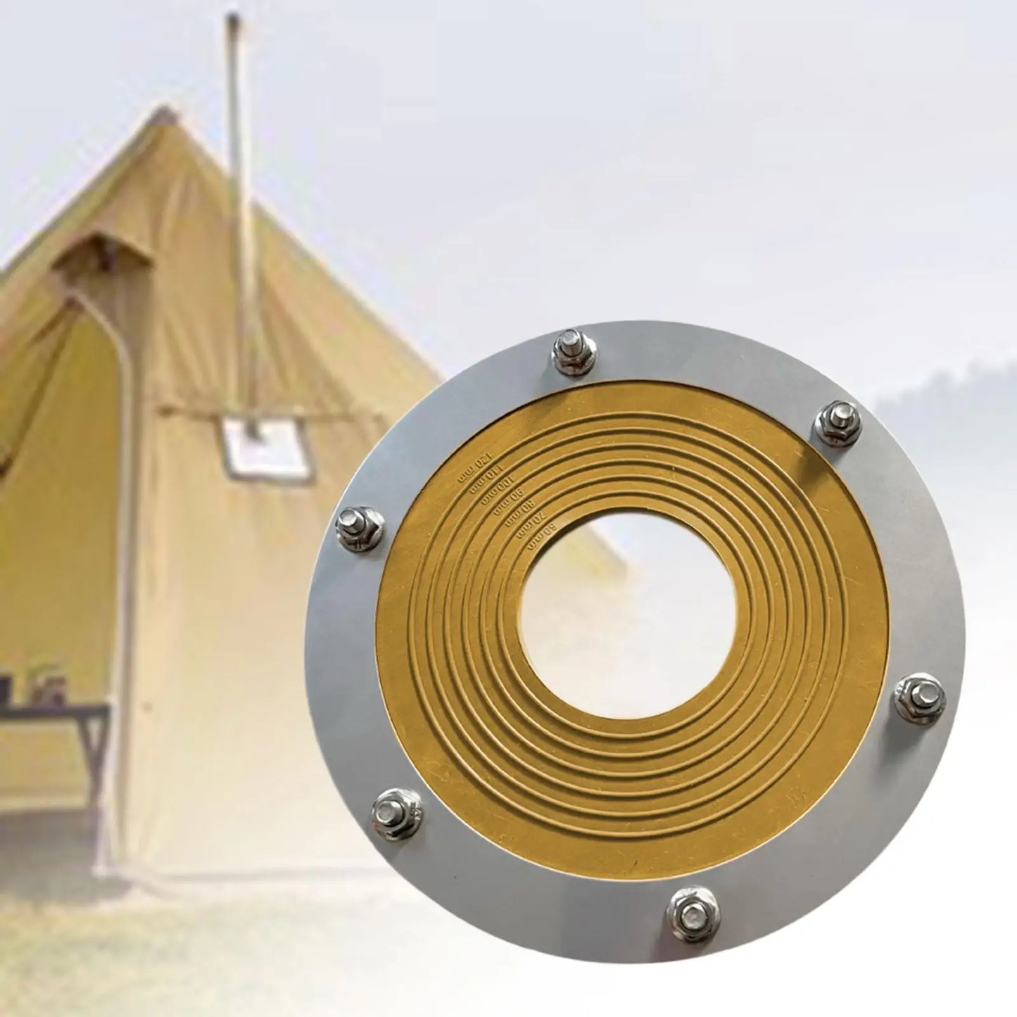 Tent Stove Jack Tent Accessories High Temp Resistant Roof Vent Pipe Flashing Practical Burner Flue Pipe Fitting Stove Vent Acces