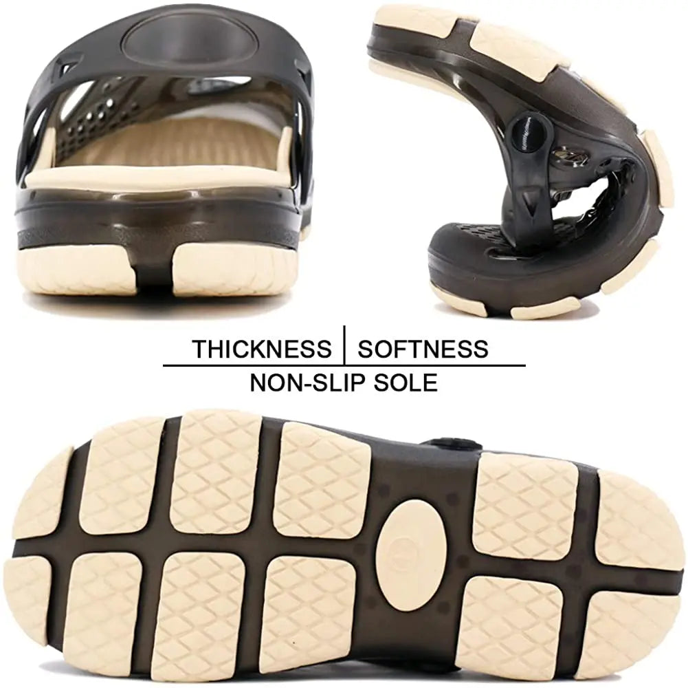 Men's lightweight slip-on sandals, indoor non-slip, outdoor beach casual, daily wear, comfortable slip-on shoes, fashionable clo