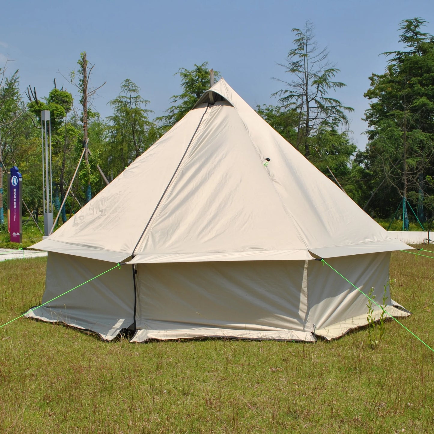 8 Person Large Pyramid Hot Tent with Four Seasons Camping Chimney Wood Stove for Outdoor Cooking Mongolian Bag Tent CZX-998