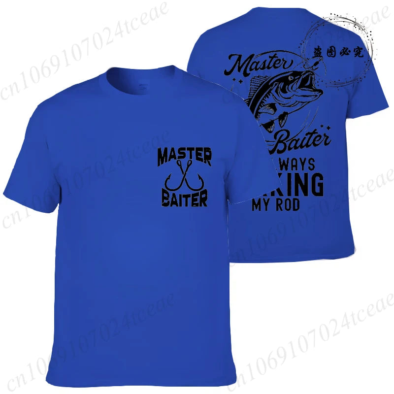 T-shirt for Men Funny Master Baiter Fishing Graphic Summer T Shirts Short-sleeve T-Shirts Loose Tshirt Fashion Designer Clothes