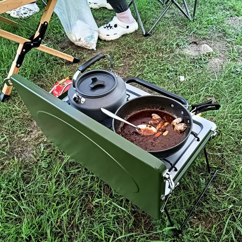 Multi Fuel Camping Stove Portable Two Burner Cookware Outdoor Picnic Bbq Grill Foldable Gas Stove High Power Cooking