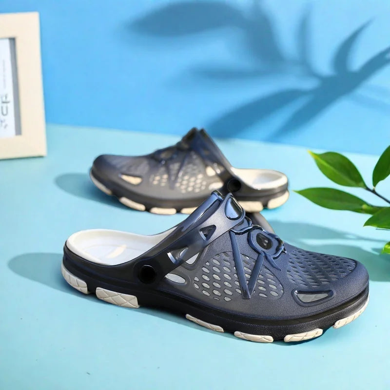 Men's lightweight slip-on sandals, indoor non-slip, outdoor beach casual, daily wear, comfortable slip-on shoes, fashionable clo